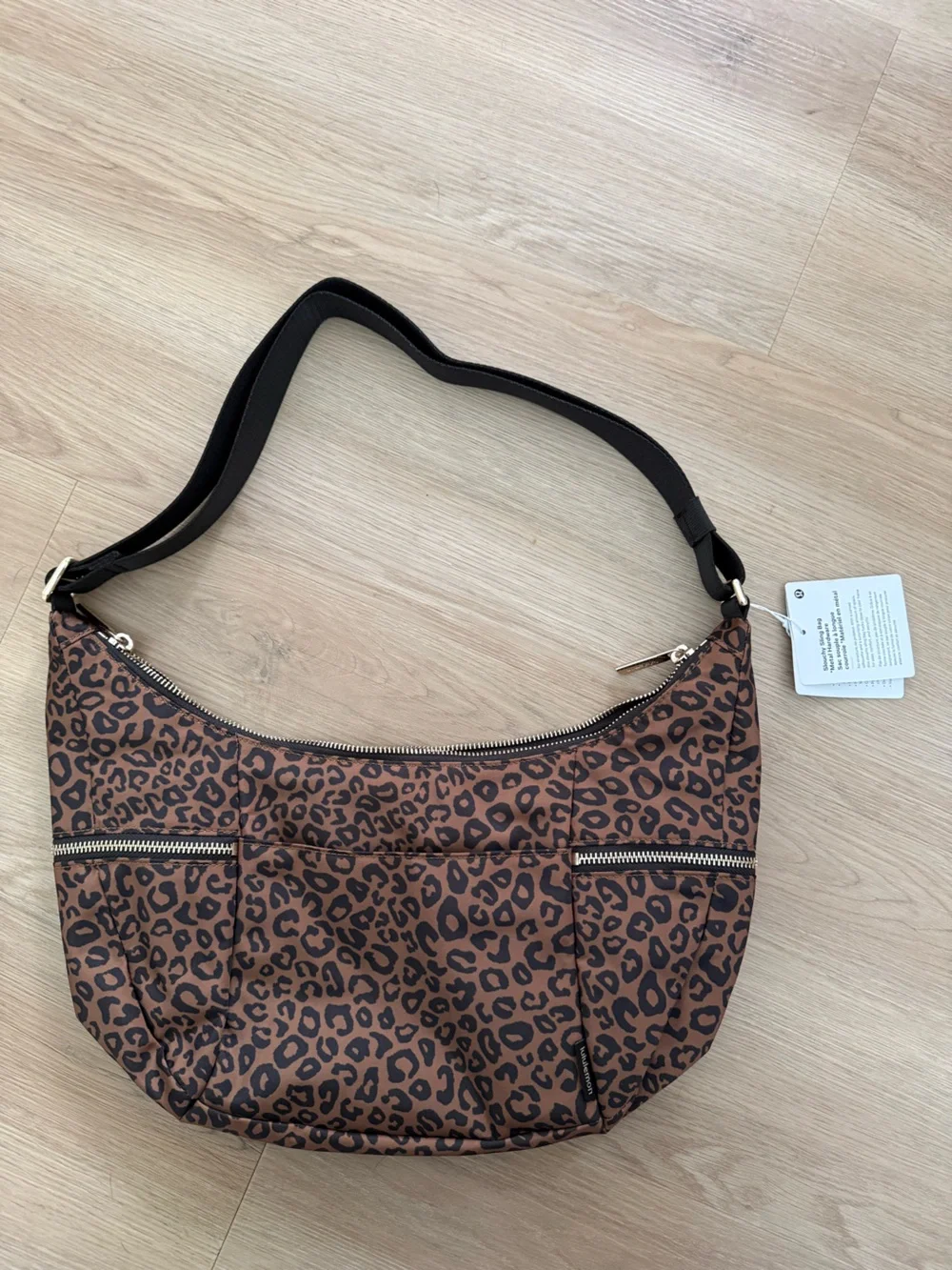 NWT Lululemon Leopard Slouchy Sling Bag 6L